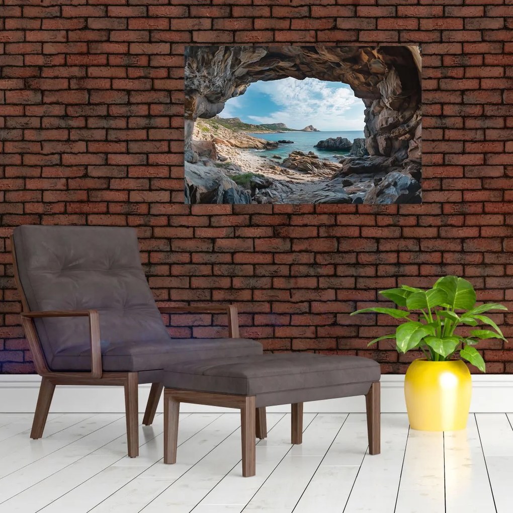 Kép - Barlang a tenger mellett (90x60 cm)