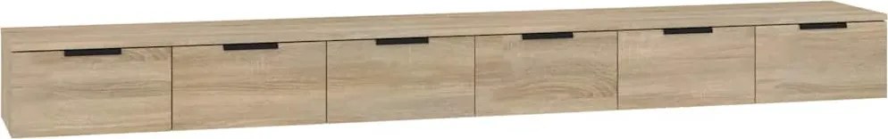 vidaXL 2 db sonoma tölgy színű szerelt fa faliszekrény 102x30x20 cm