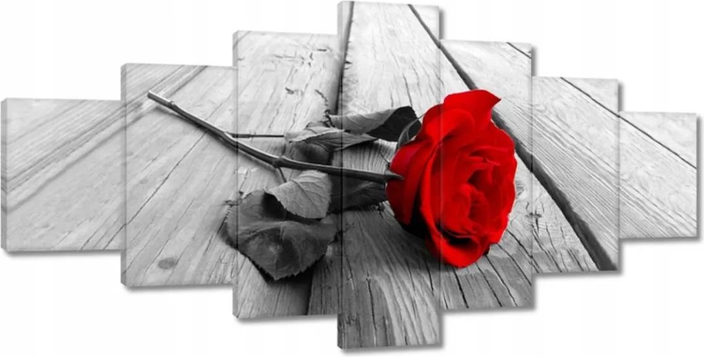 Vászonkép 210x100 Vörös rózsa a hídon