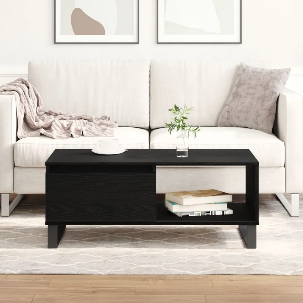 Fekete Tölgy Kávézó Asztal 90x50x36,5 cm Műszaki Fa