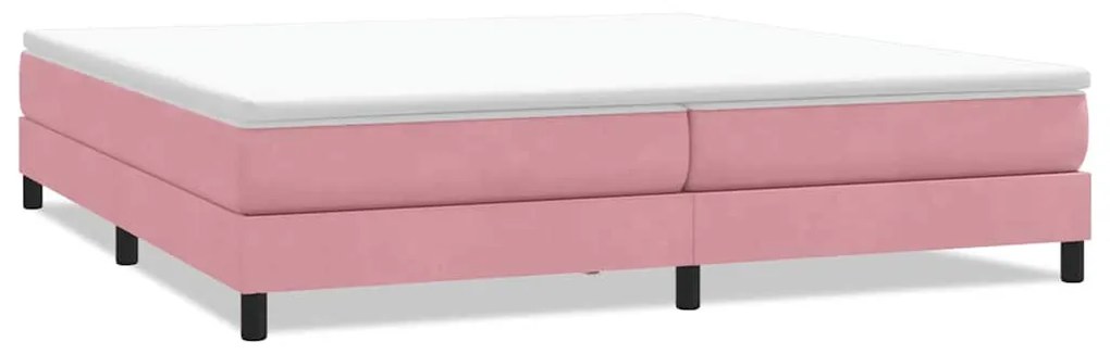 vidaXL rózsaszín bársony rugós ágy matrac nélkül 200x220 cm