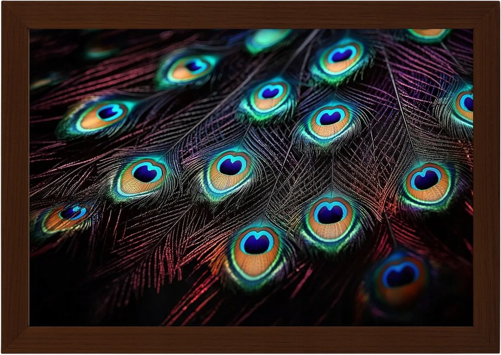 Poszter Keret Fa Páva Toll Páva Színes Szemek Természet Peacock 60x40