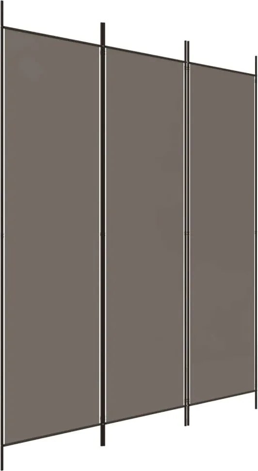 vidaXL 3 paneles antracitszürke szövet térelválasztó 150 x 200 cm
