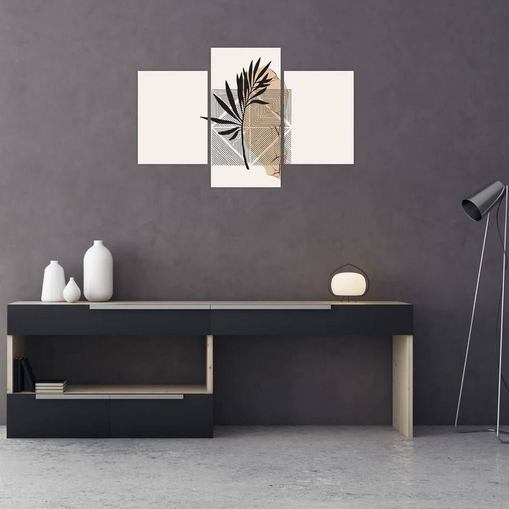 Kép - Absztrakció trópusi levelekkel N⁰1 (90x60 cm)