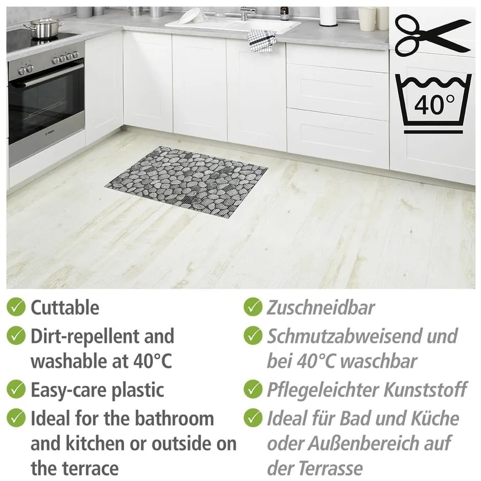 Szürke műanyag fürdőszobai kilépő 50x80 cm Sassi – Wenko