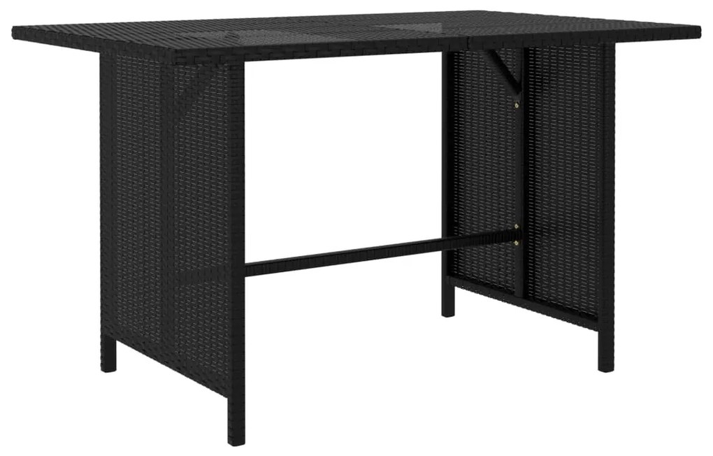 vidaXL fekete polyrattan kerti étkezőasztal 110 x 70 x 65 cm