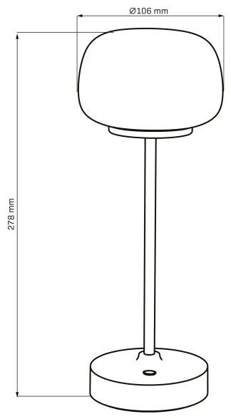LED érintős asztali lámpa RIMINI LED/2W/5V USB 2000 mAh arany/fehér
