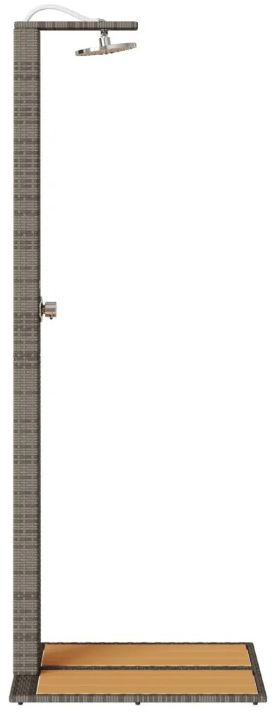 Kerti zuhany Szürke 60x80x214 cm Poly Rattan