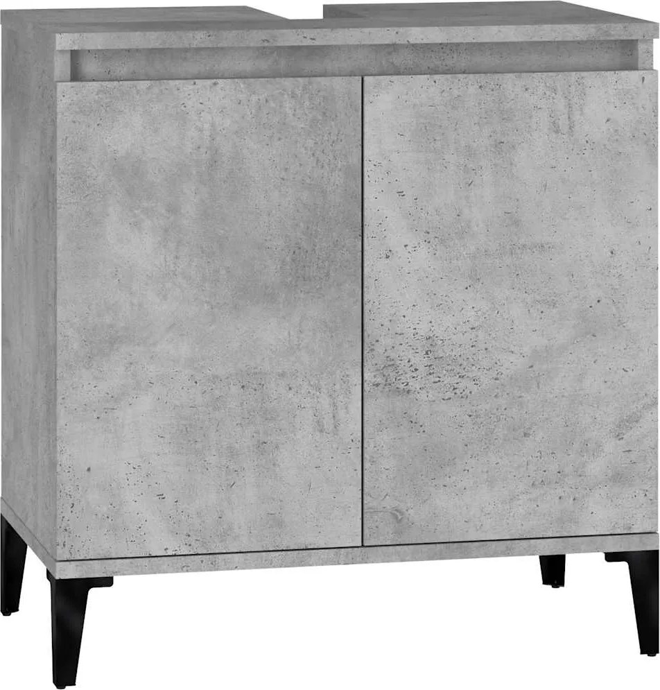 vidaXL betonszürke szerelt fa mosdószekrény 58x33x60 cm