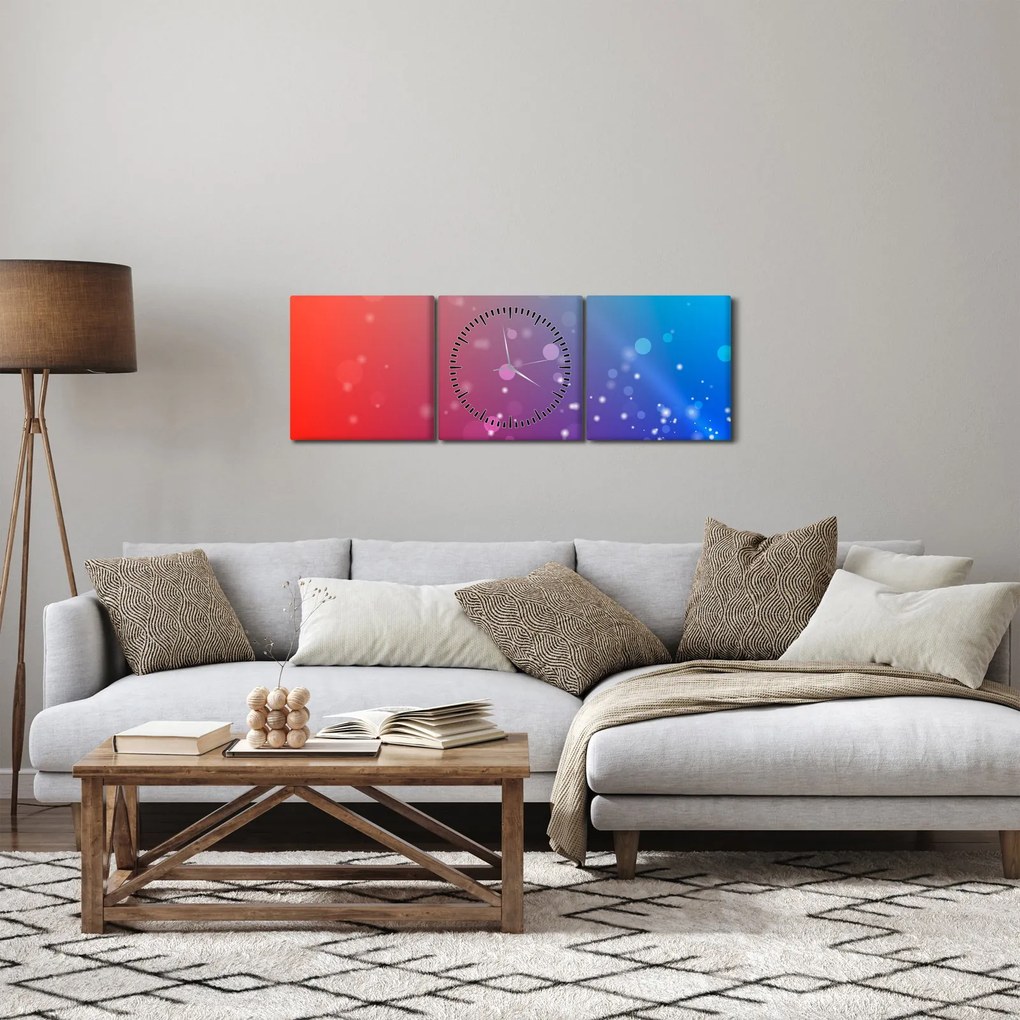 Modern absztrakt kép (órával) (90x30 cm)