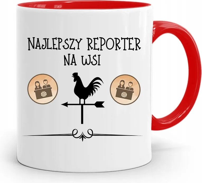 Piros Bögre Ajándék Riporter Újságírónak, fényképes nyomtatással