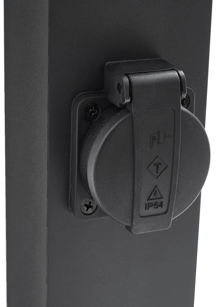 Kültéri lámpa fekete színben, földbe szúrható tüskével és kábeltömítéssel, 65 cm, foglalattal, IP44 - Baleno