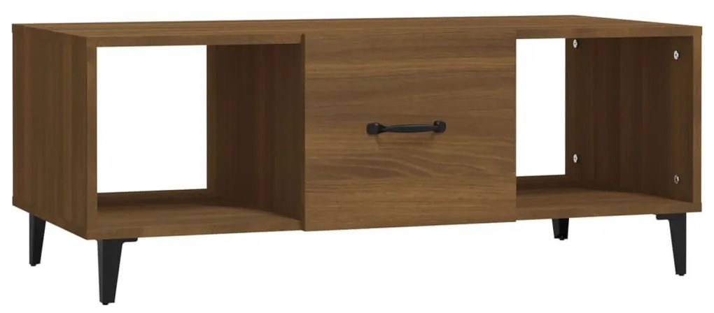 Barna tölgy színű szerelt fa dohányzóasztal 102 x 50 x 40 cm
