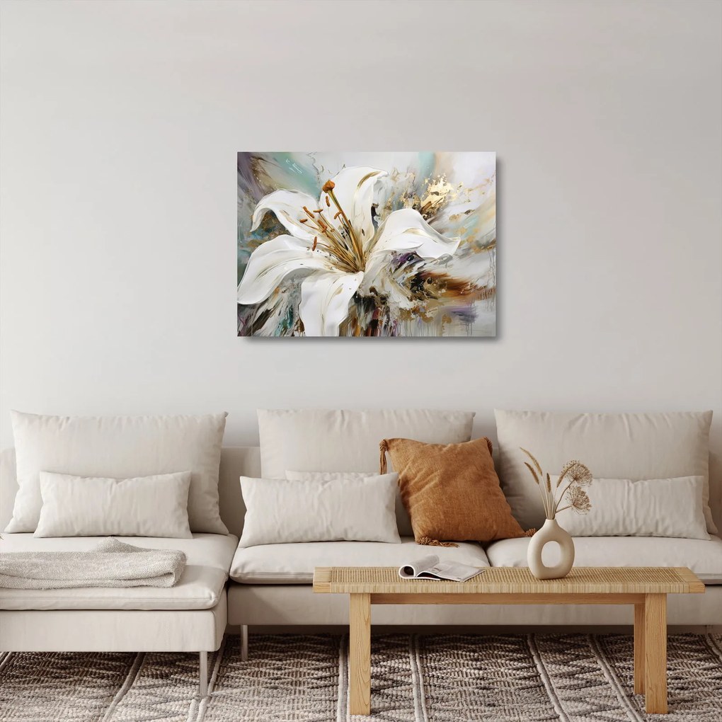 Üveg kép - Absztrakció liliommal (70x50 cm)
