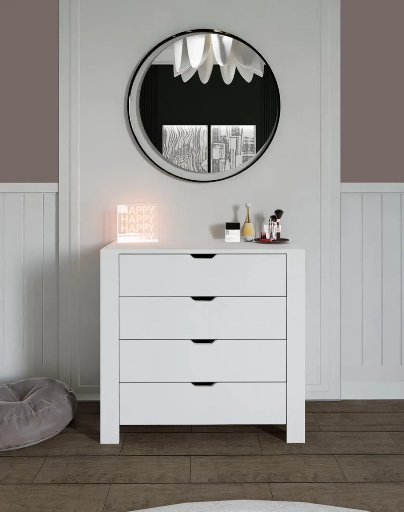 Duru komód, fehér, 90 cm
