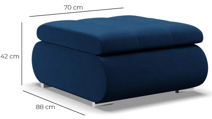 Tokio puff, bársony, kék