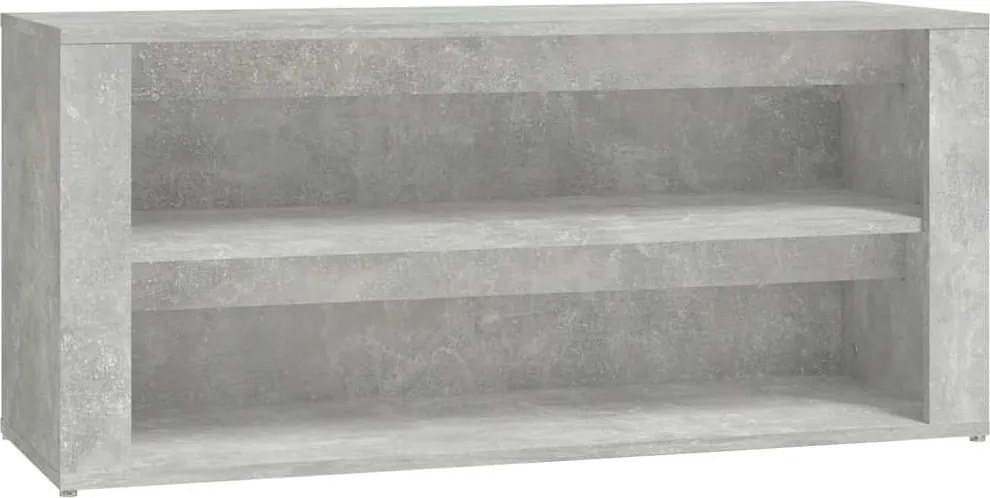 vidaXL betonszürke szerelt fa cipőtartó 100x35x45 cm