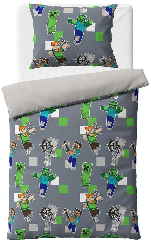 Minecraft gyerek ágyneműhuzat Fedezd fel a világod, 140 x 200 cm, 70 x 90 cm