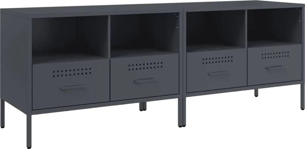 vidaXL 2 db antracitszürke acél TV-szekrény 68 x 39 x 50,5 cm