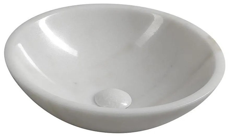 Sapho - Ráépített mosdó BLOK átm. 40 cm márvány/fehér