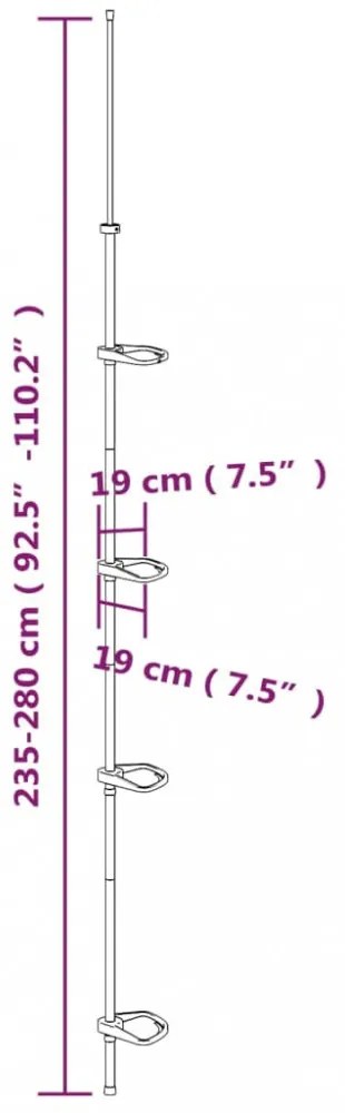 4 szintes ezüstszínű alumínium teleszkópos zuhanyzó-sarokpolc