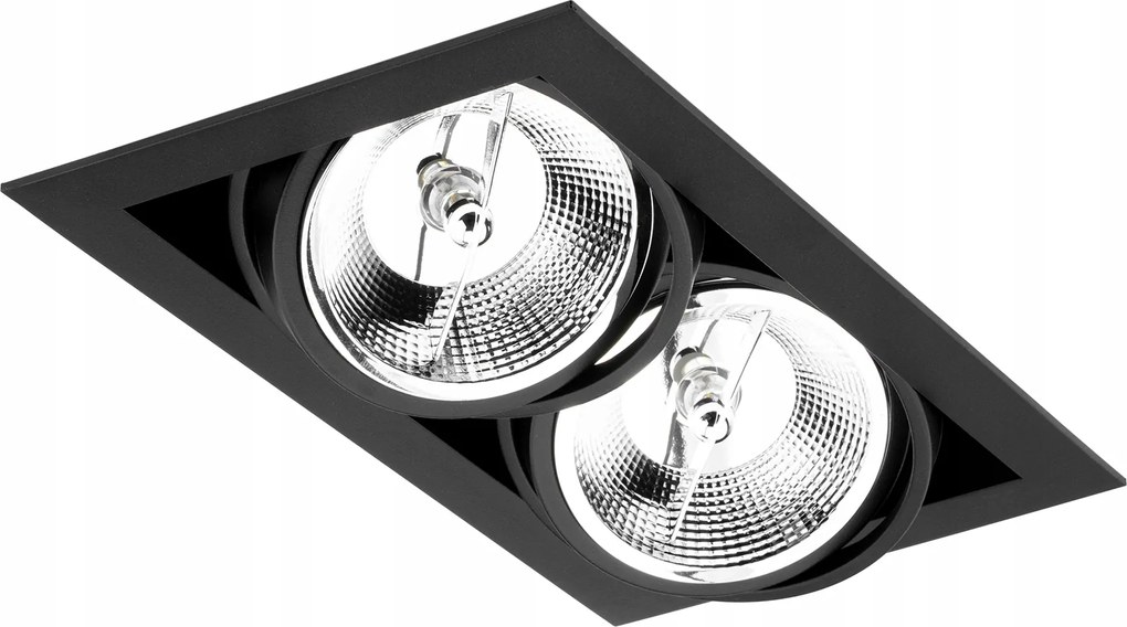 Halogén lámpatest Süllyesztett Mennyezeti Lámpa Négyzet alakú 2x GU10 AR111