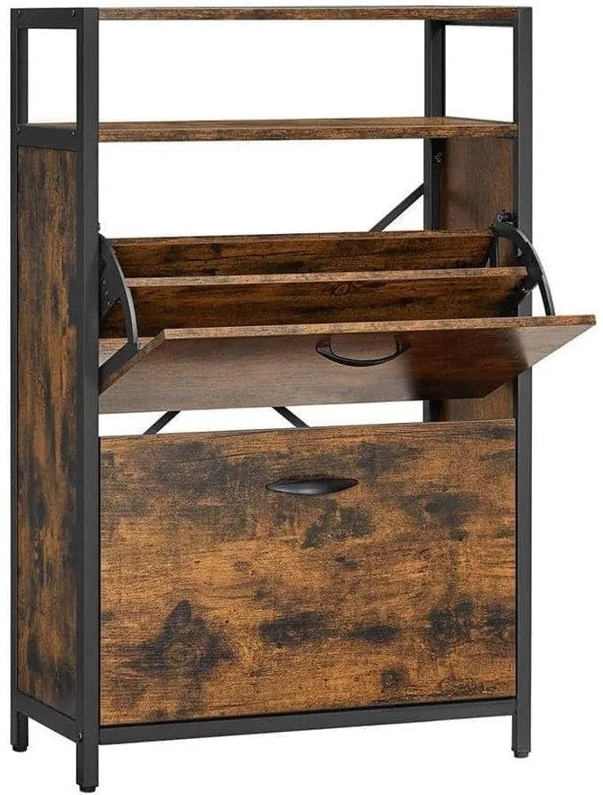 Cipőszekrény, keskeny cipőtartó 8-12 pár cipő számára, 30 x 60 x 95 cm