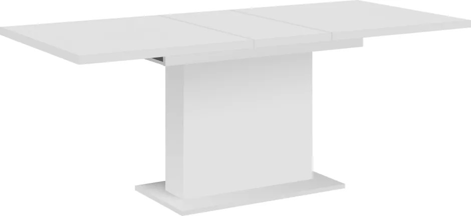 Kihúzható étkezőasztal, fehér, 160-200x90 cm, BOBA