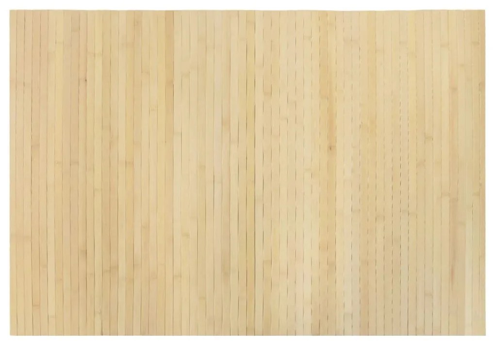 négyszögletű világos természetes bambusz szőnyeg 70 x 100 cm
