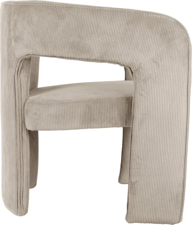 Bézs kordbársony fotel Vigor – Leitmotiv