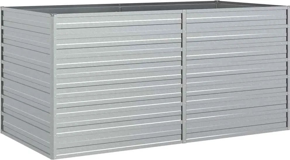 vidaXL ezüstszínű horganyzott acél kerti magaságyás 160 x 80 x 77 cm