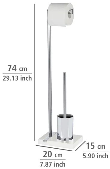 WENKO 20486100 - WC-kefe NOBLE 20x74 cm króm/fehér