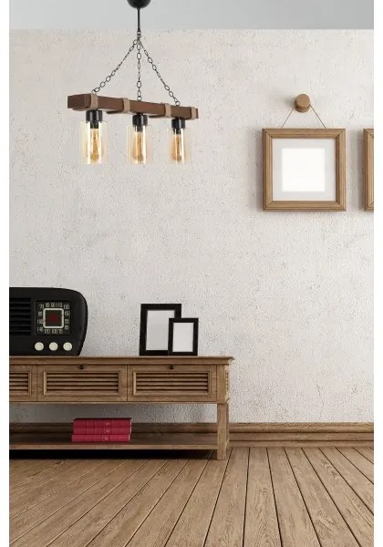 JASMIN láncos csillár 3xE27/40W/230V barna/bézs