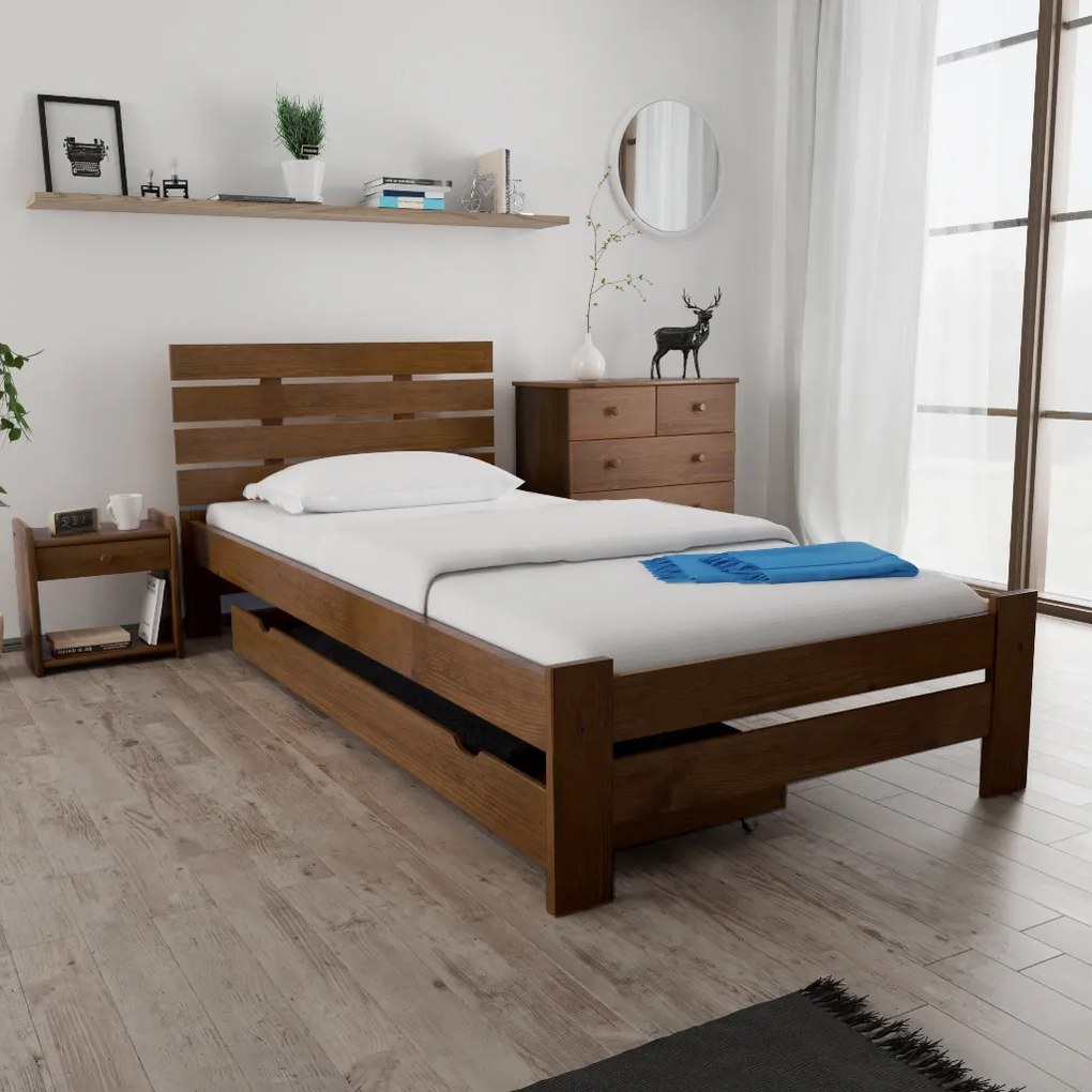 PARIS magasított ágy 80x200 cm, tölgyfa Matrac: Coco Maxi 20 cm matrac