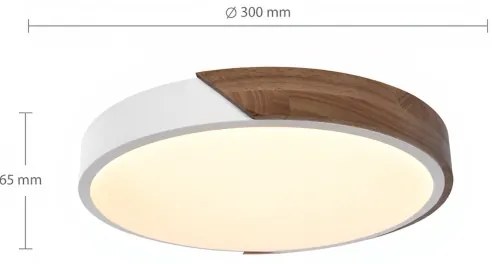Brilagi - LED mennyezeti lámpa PILANA LED/24W/230V tölgy/fehér átm. 30 cm