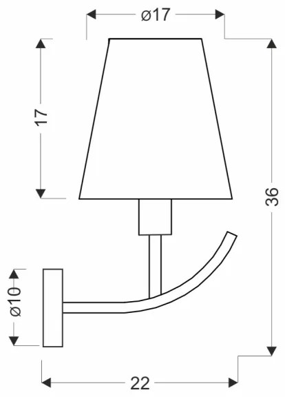 VITORIA fali lámpa 1xE14/40W/230V sárga/sárgaréz