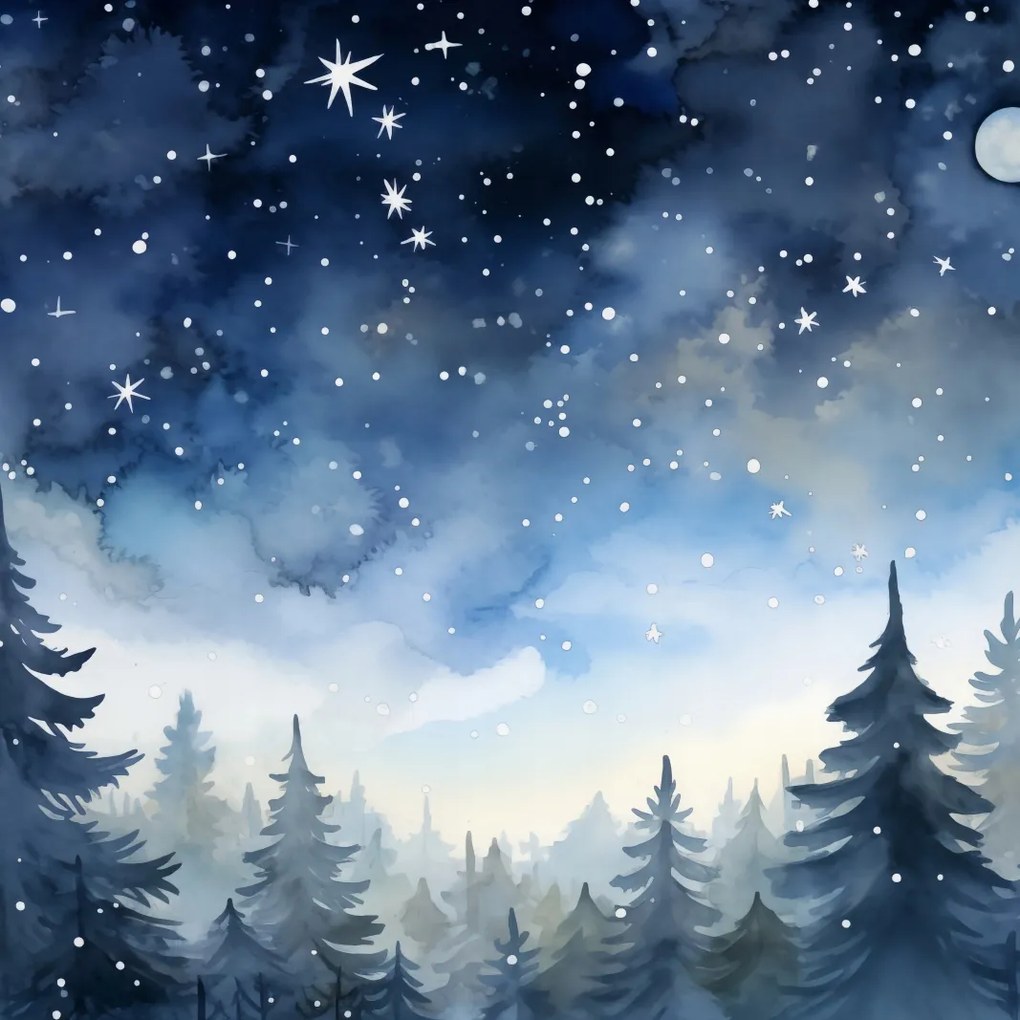 Poszter 60x60cm Rejtélyes erdő alkonyatkor