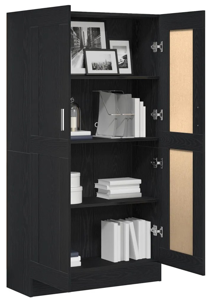Könyvespolcok 2 db Fekete Tölgy 165x30,5x150 cm Műgyanta