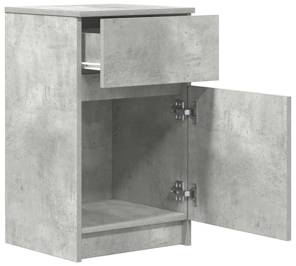 2 db betonszürke szerelt fa éjjeliszekrény 39x35x65 cm