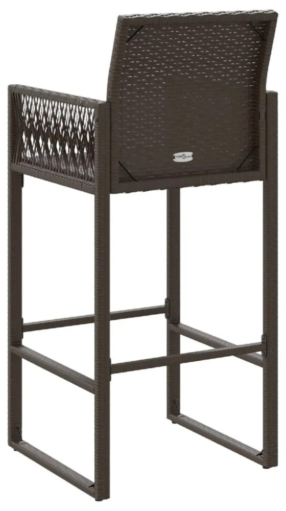 2 db barna polyrattan kerti bárszék