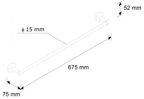 Törölközőtartó L600, 67,5 cm, króm