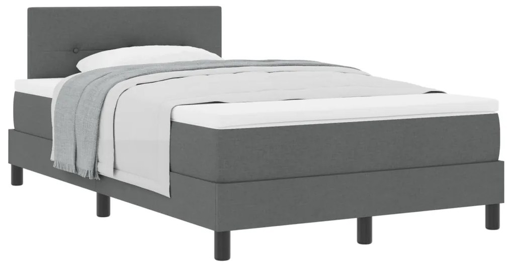 Boxspring Ágy Matraccal Sötétszürke 120x200 cm Szövet