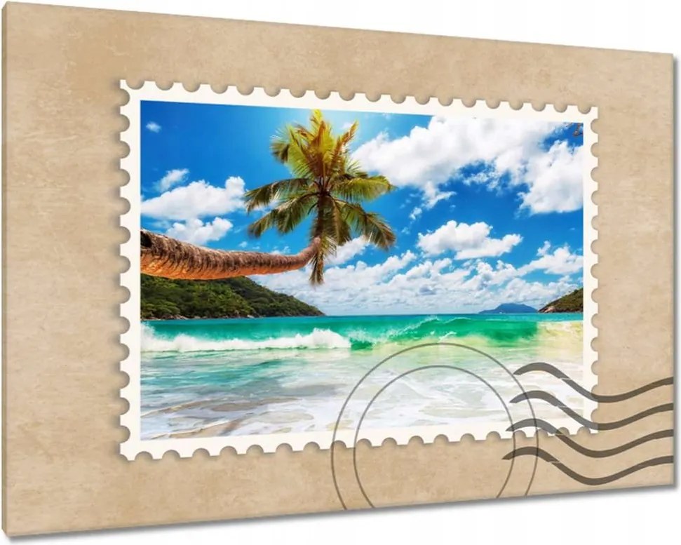 Vászonkép 90x60 Paradicsomi tengerpart pálmafákkal