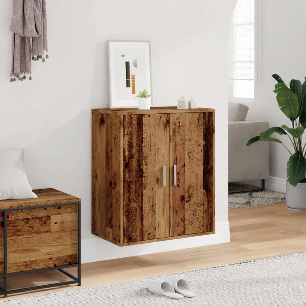 antik fa színű szerelt fa cipősszekrény 60 x 35 x 70 cm