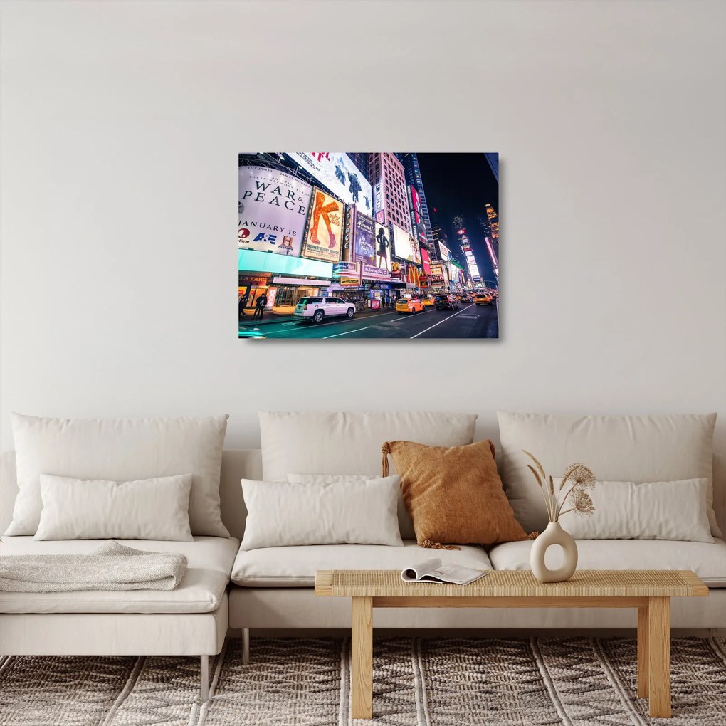 Kép - New York Theater District (üvegen) (70x50 cm)