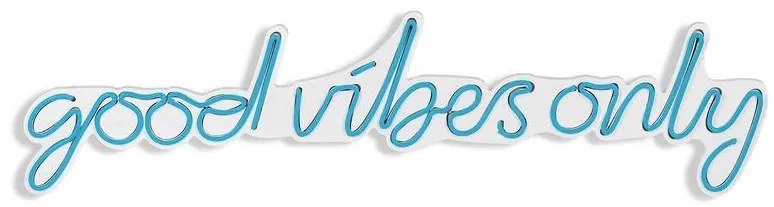 Műanyag LED-es fali dekoráció, Good Vibes Only - Blue