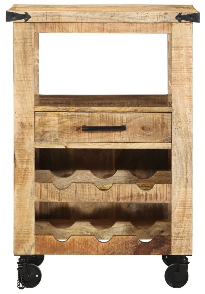 Konyhai Kocsi 55x40x80 cm Tömör Durva Fa Mangó