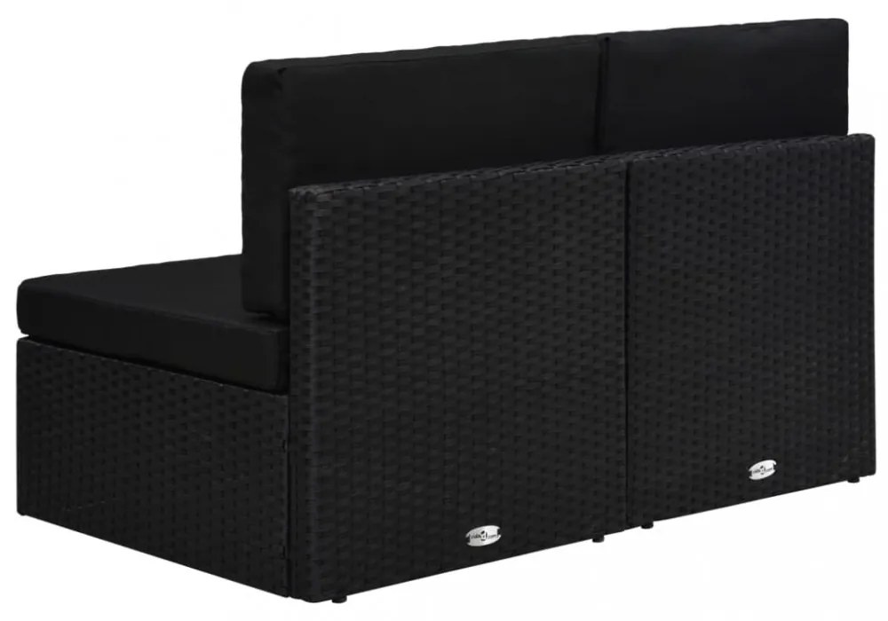 2 személyes fekete elemes polyrattan kanapé