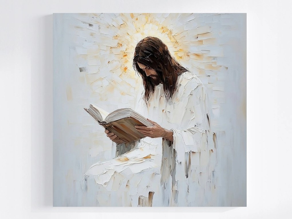 Vászonkép Canvas Portré Jézus Krisztus Könyv Vallás 40x40