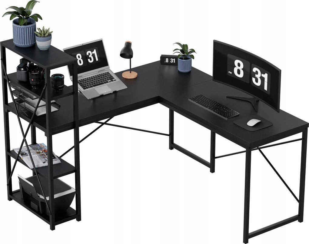Számítógépasztal Mark Adler fekete ipari loft 145x48 cm